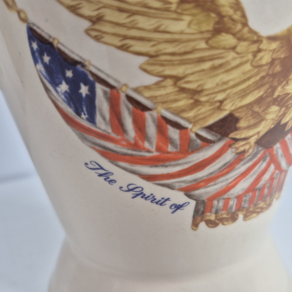 National Gallery of Art Carved Wooden Eagle Ceramic Pitcher. - Picture 3 of 14